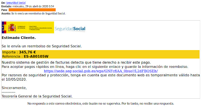 El falso reembolso de la Seguridad Social